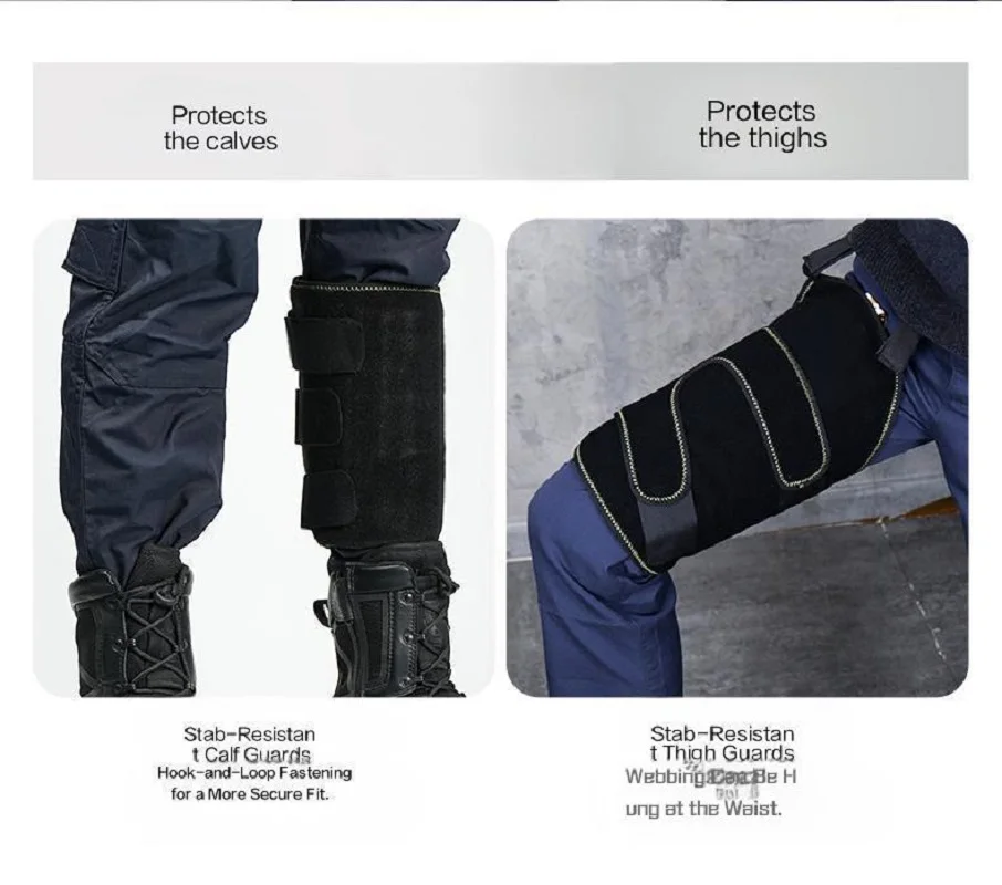 SGS Level 5 Stab Resistant Leg Guards Self Defense Stabproof Motorcycle Riding Gear anti-stab Thigh&Calf Protective Armor