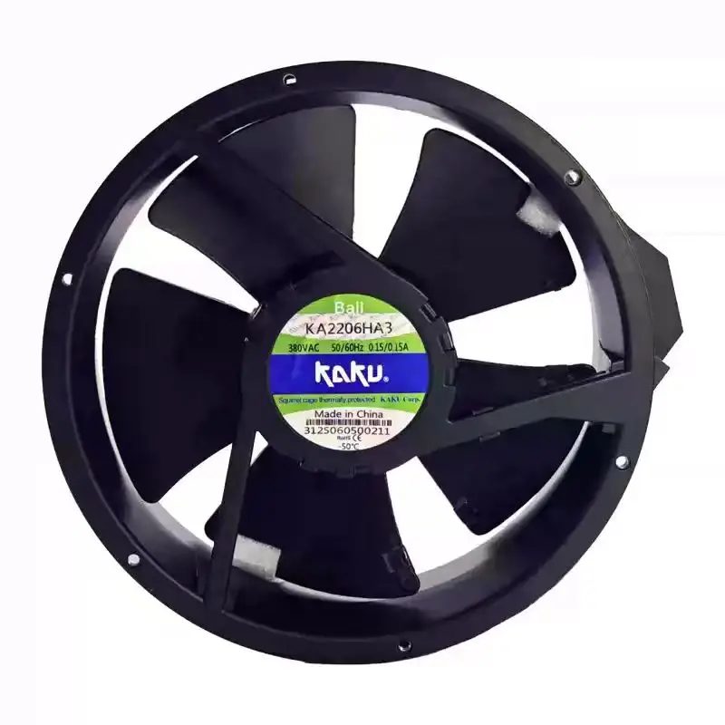 For KAKU KA2206HA3 AC 380V-400V 0.15A 22060 220mm Round Dual Ball Bearing Metal Welder Server Inverter Chassis Case Cooling Fans
