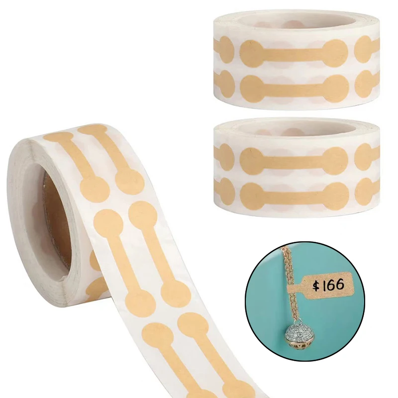 500 قطعة/لفة تسميات فارغة ورقة الأسعار العلامات المحمولة ملصقات بمادة لاصقة مجوهرات Hangtags قلادة حلقة عرض التعبئة والتغليف #1