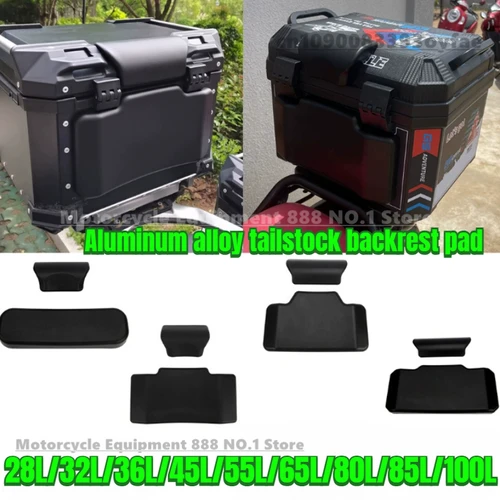 Almohadilla de respaldo para pasajero de motocicleta, autoadhesiva, a prueba de golpes, aleación de aluminio, caja superior trasera, cojín, respaldo, 28-100L