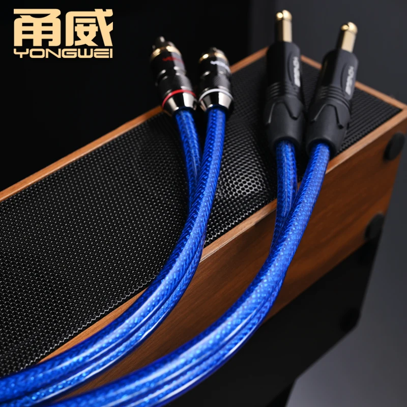 YONGWEI Hifi podwójny 6.35mm do podwójnego kabel Audio RCA dla wzmacniacza mikser głośnik Hi-end OFC 6.5mm do RCA złoty kabel audio