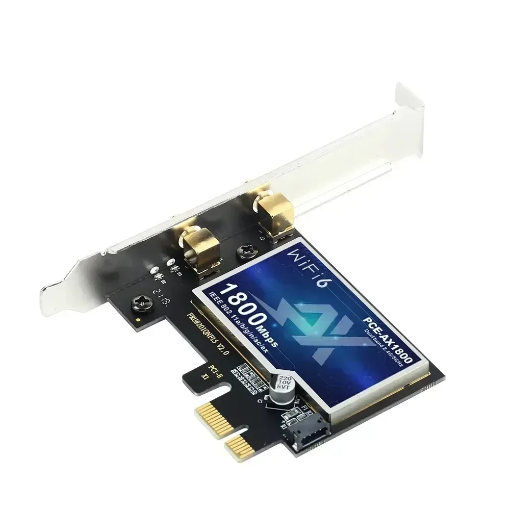 

1800 Мбит/с Wi-Fi 6 PCIe адаптер беспроводной настольный PCIe адаптер BT5.2 802.11AX AX1800 2,4G/5G Wi-Fi карта для Win10/11
