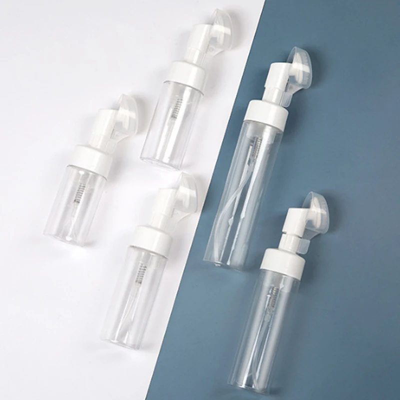 100/150/200ml Empty Froth Foaming Pump Bottle With Silicone Brush Head Press Type Face Cleaning Foam Bottles