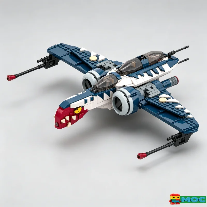 896Parts Sci Fi Fighter Jet MOC Spaceship Model Building Customize Blocks Educational Collection Birthday Holiday Popular Gift