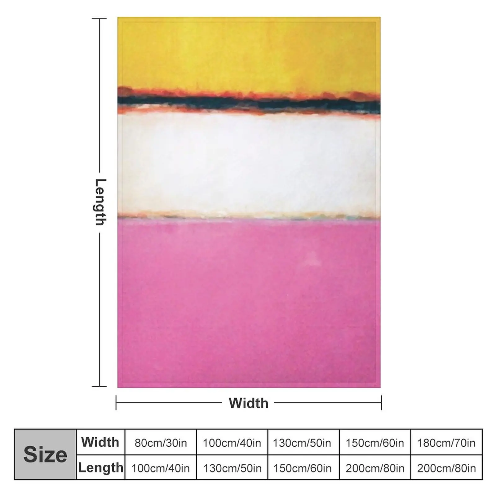 Mark Rothko | White Center (Yellow, Pink and Lavender on Rose) Throw Blanket Designer Blankets Bed Fashionable Blanket