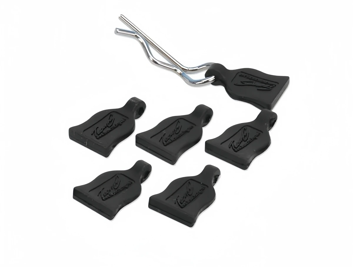 Team C TC160 1/10 RC Car Body Clips R-Type with Rubber Retainers 6pcs