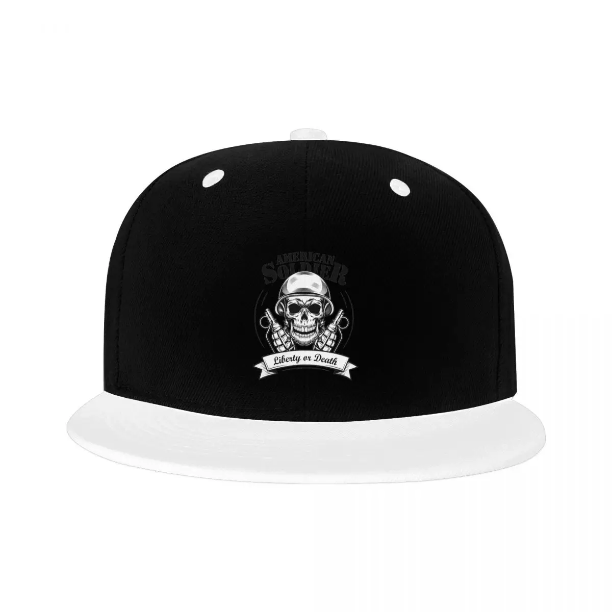 American Soldier Skull Vector Baseball Caps Adjustable Flat Hip Hop Hats