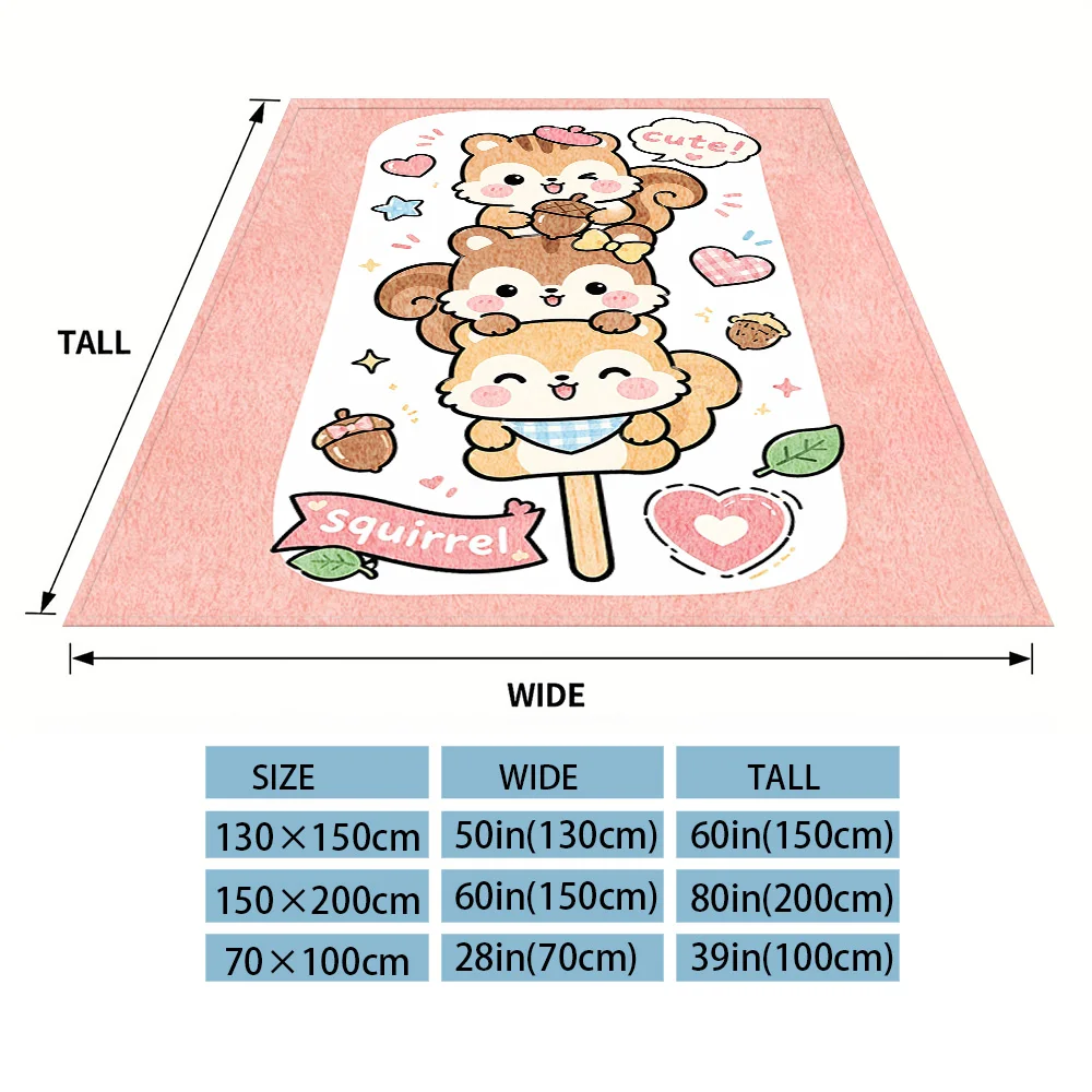 Stack Squirrel Nap Blanket,Flannel Blanket,Suitable For Sofas,Beds,Cars,Rooms,Offices,Camping,Exquisite Gift Blankets