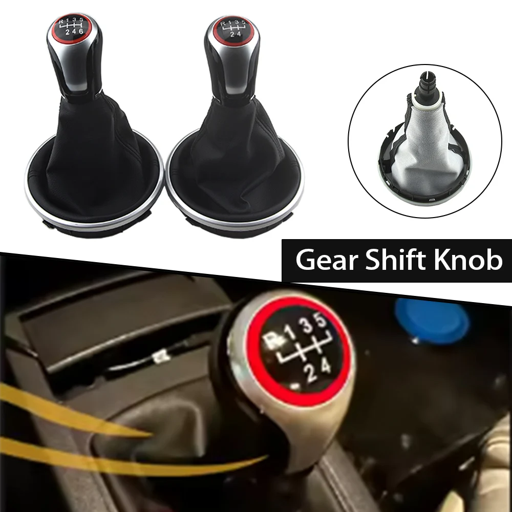 Car Styling New Gear Shift Knob 5 Speed Lever Change Knob Gaiter Boot Cover For Skoda Fabia 2 2007-2010 / Roomster 2006-2010