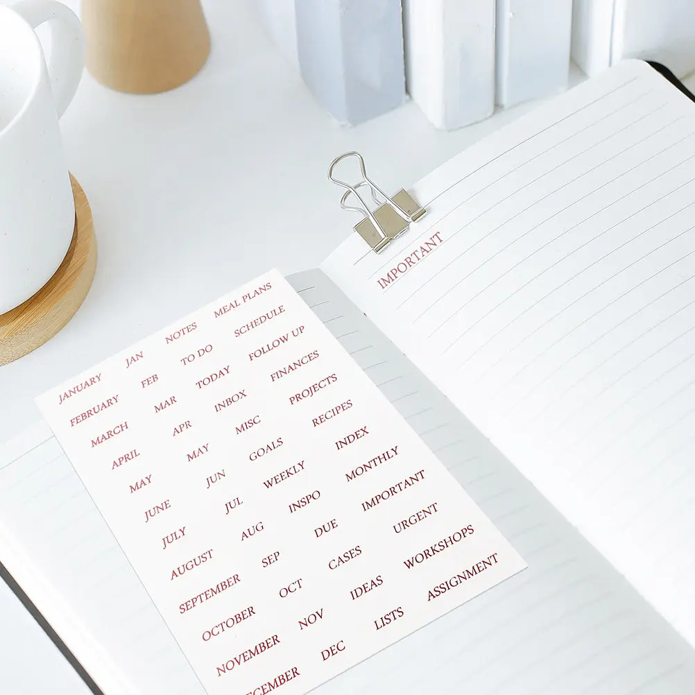 

8 Sheets Gold Foil Stickers Bright Color Smooth Surface Safe Material for Kids Scrapbook Notebook Diary Decoration English Word