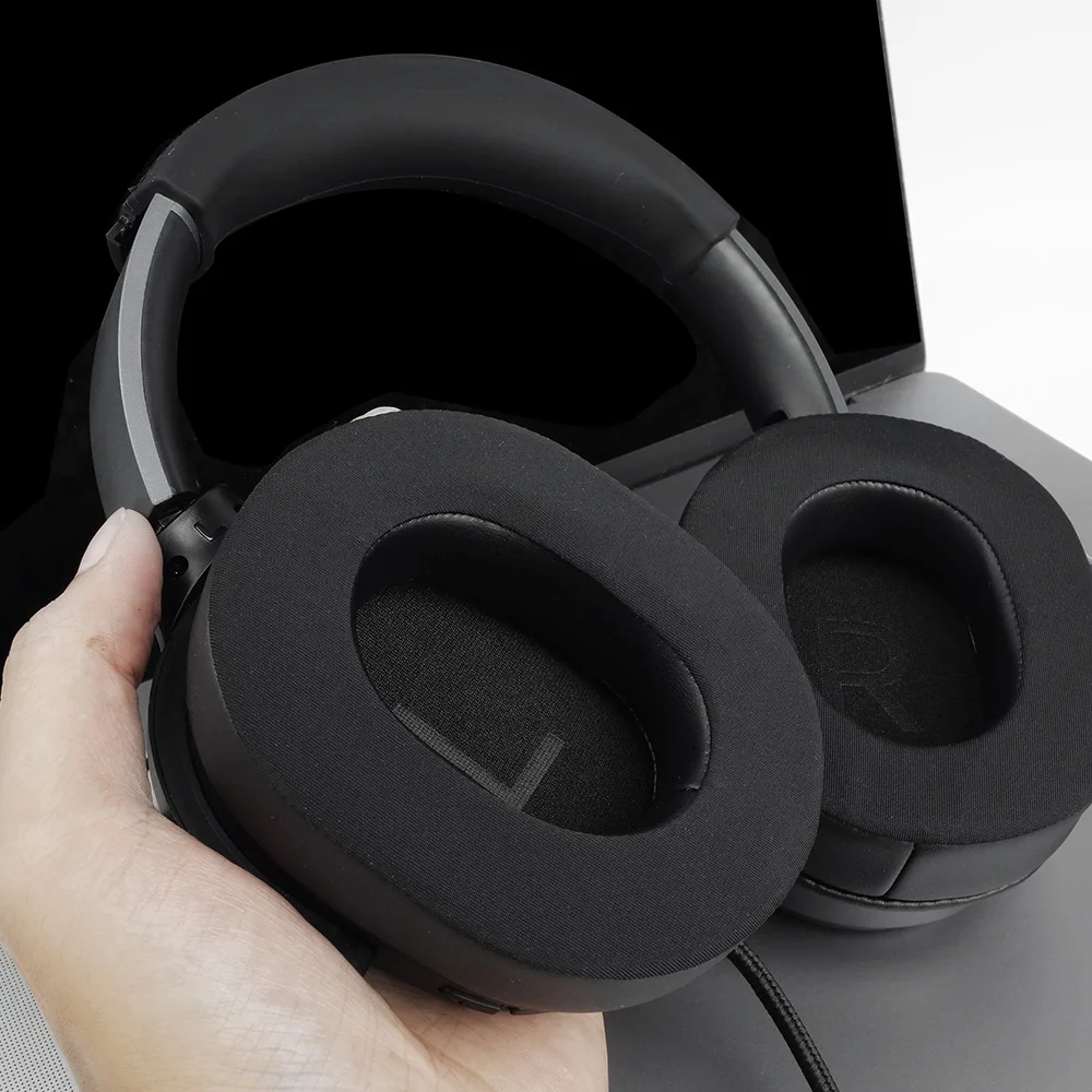 イヤホンパッド Mpow H4-H7-H12-H19 H21Active ノイズスタジオヘッドセット交換用イヤーパッドメッシュ布メモリースポンジソフトプロテイン