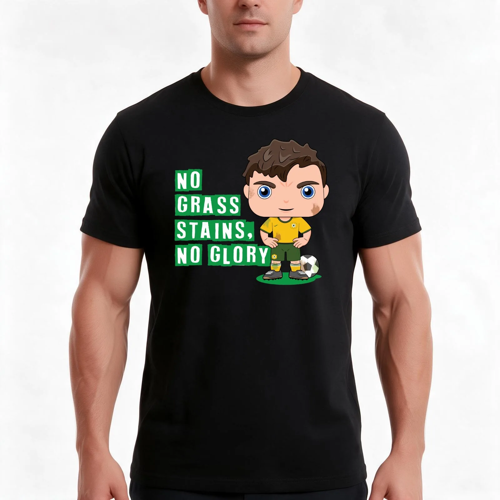No Grass Stains, No Glory - boys soccer design Men T Shirt man t shirt cotton