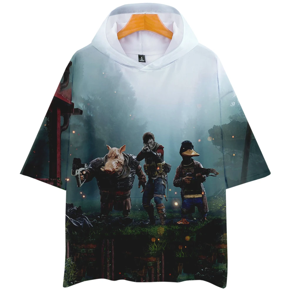 2022 SLG Game Mutant Year Zero Road to Eden Hooded Tshirt Women Men's Tshirts Unisex Short Sleeve Harajuku Streetwear 3D Clothes