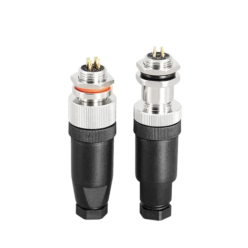 M12 Sensor Connector Straight Angle Male Female Waterproof Screw Threaded Plug Coupling 4 5 8 Pin