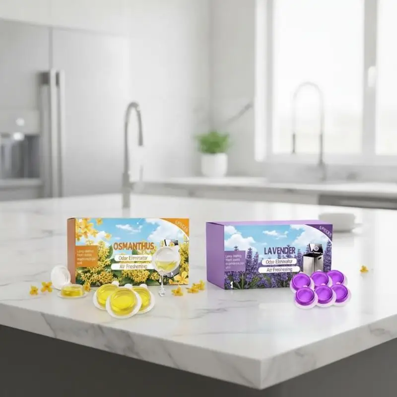 [H] 1 Box/2 Box Stick On Trash Can Deodorizer Pods LongLasting Fragrance Powerful Odor Eliminator Self Adhesive Air Freshener
