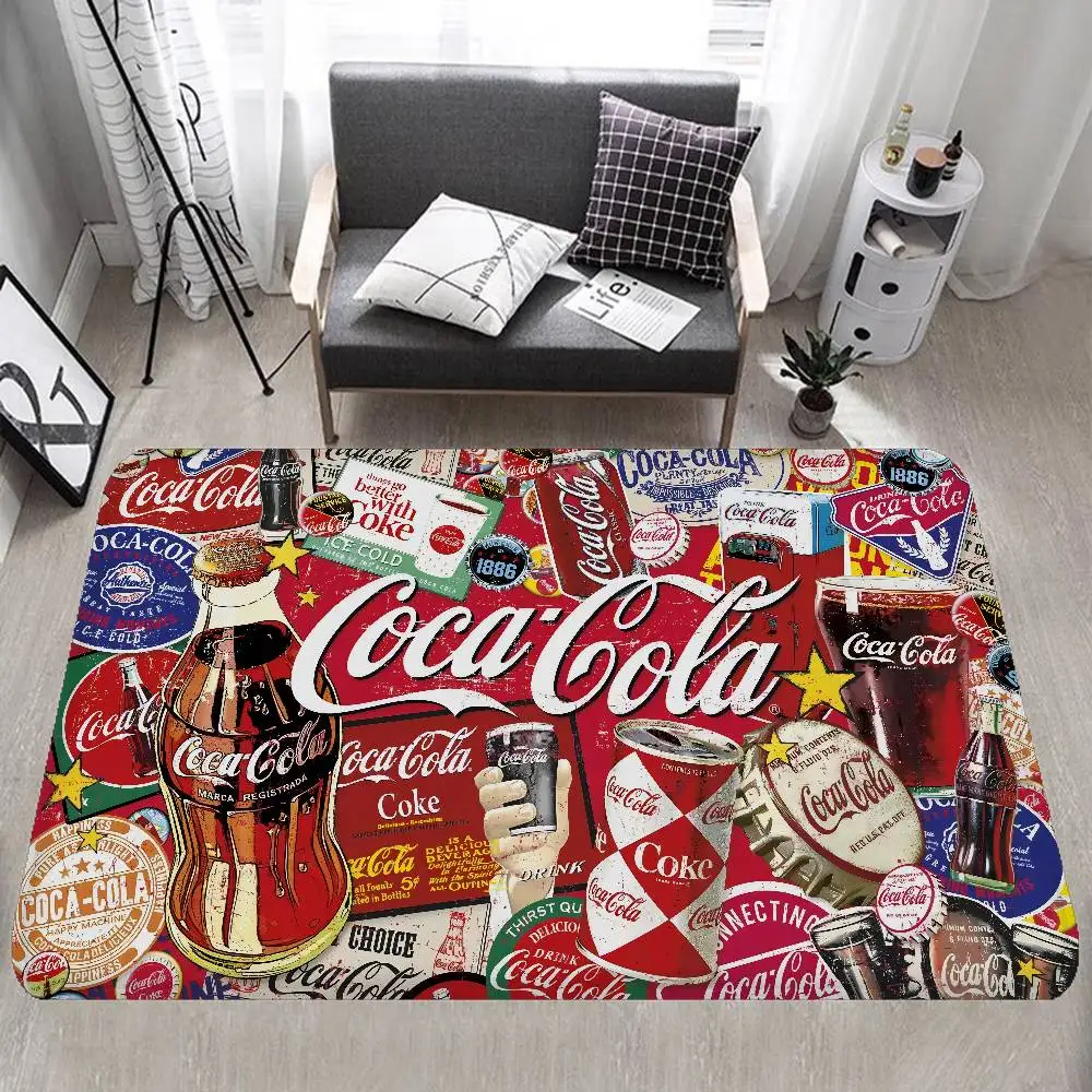 Alfombra de pasillo con logotipo de C-COCA, alfombra retro de varias opciones para sala de estar, cocina, alfombra antideslizante de bienvenida