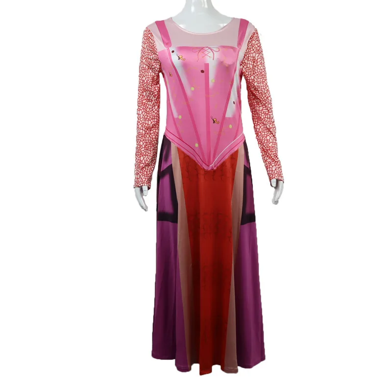 Hocus Pocus 2 Winifred Mary Sarah Sanderson Cosplay Costume Adult Women Kids Girl Long Dress for Halloween Carnival Costumes