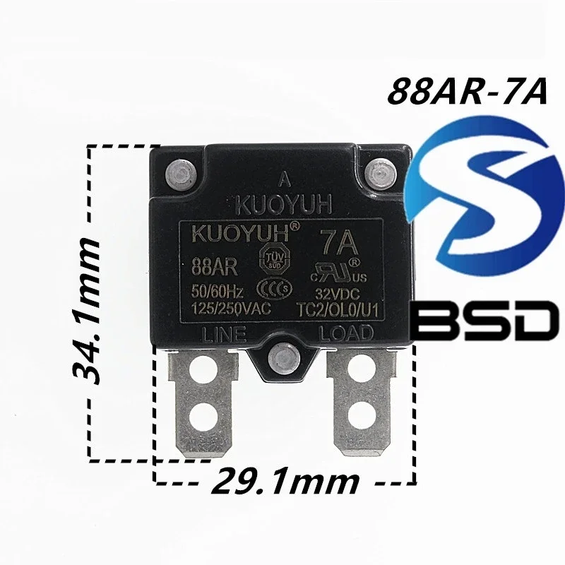 7A 88AR Series Circuit Breakers KUOYUH Overcurrent Protector Overload Switch  Automatic Reset