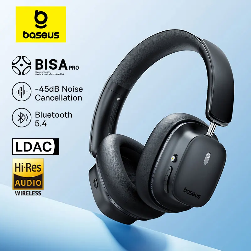 Baseus Bowie 30 Max Wireless Headphone BISA PRO Spatial Audio With Head Tracking V5.4 -45dB Noise Cancellation Over-Ear Headsets