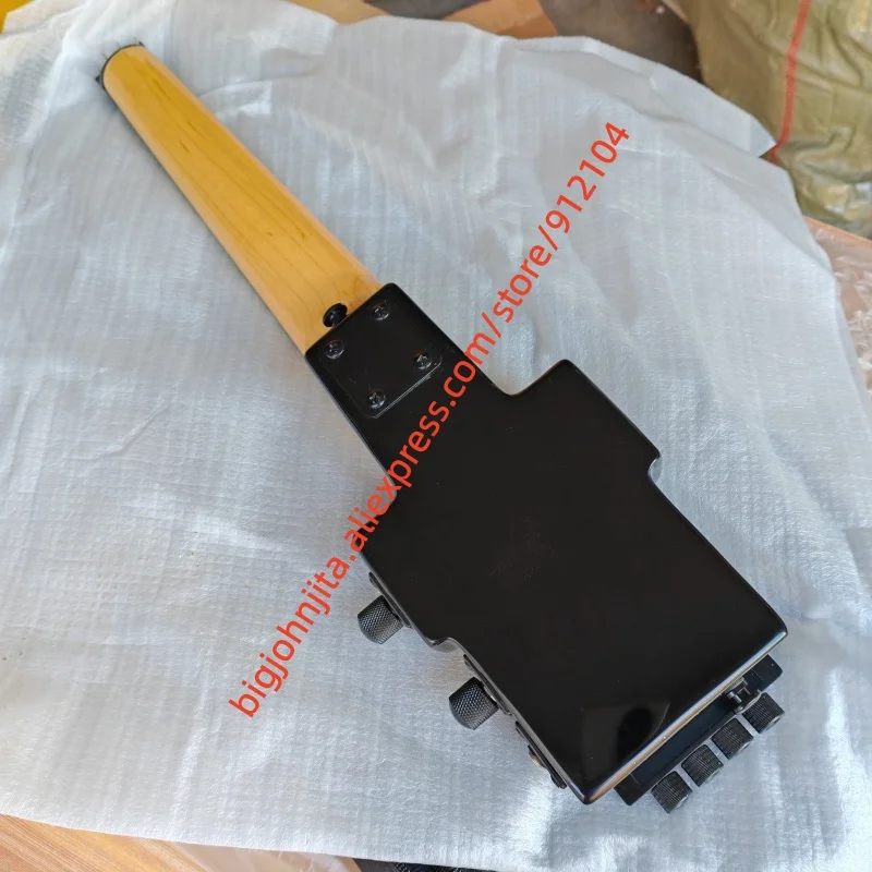 Black Mini 4 Strings  Headless Electric Bass Guitar,Ash Body&Maple Fretboard Black Hardware BJ-311 scale length 432mm