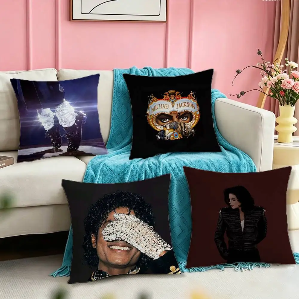 M-Michael Jackson K-King Of P-Pop  Square Double-Sided printed Pillow Case Bedroom Bedside Pillow Sofa Cushion Cover