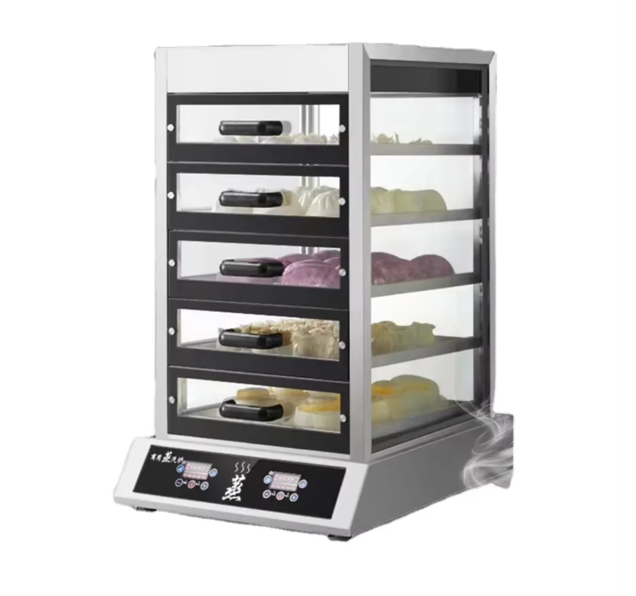 

Commercial Fkitchen Equipment Food Steamer 5-Layer Restaurant Burner Warmer Electric Food Steamer Racks Store Food Hot Showcase