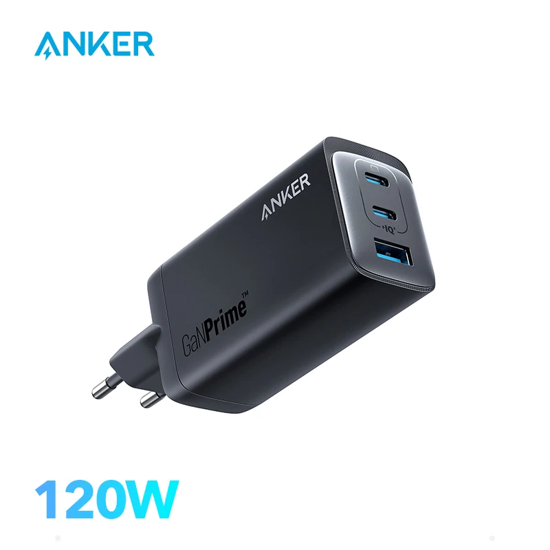 Anker-cargador 737 GaN de 120W, Cargador USB tipo C, cargador rápido GaN Prime, cargador de teléfono USB para iphone 15/15 pro para Galaxy