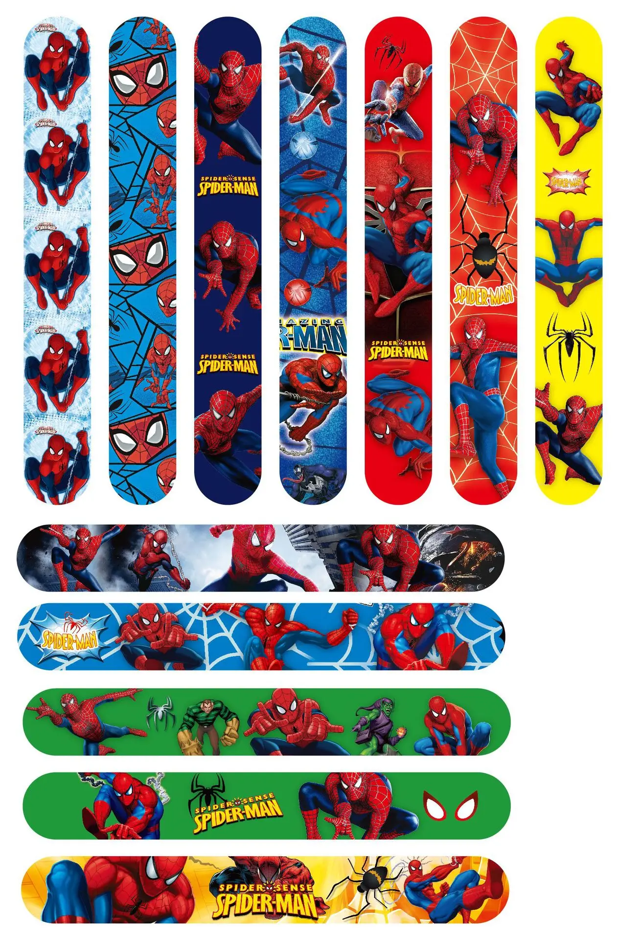 3/6/12pcs ML Avenger Spider-Man Kids Pat-Ring Cartoon Spiderman PVC Pat-ring decorative wrist strap for kids bracelet kids gifts