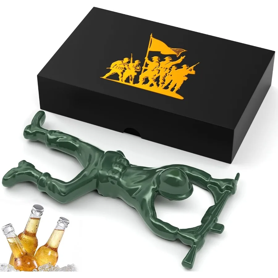 

Green Army Beer Bottle Opener for Men que 3D Soldier Design Ideal for Father's Day Birthday Anniversaries Christmas Gt for Vete