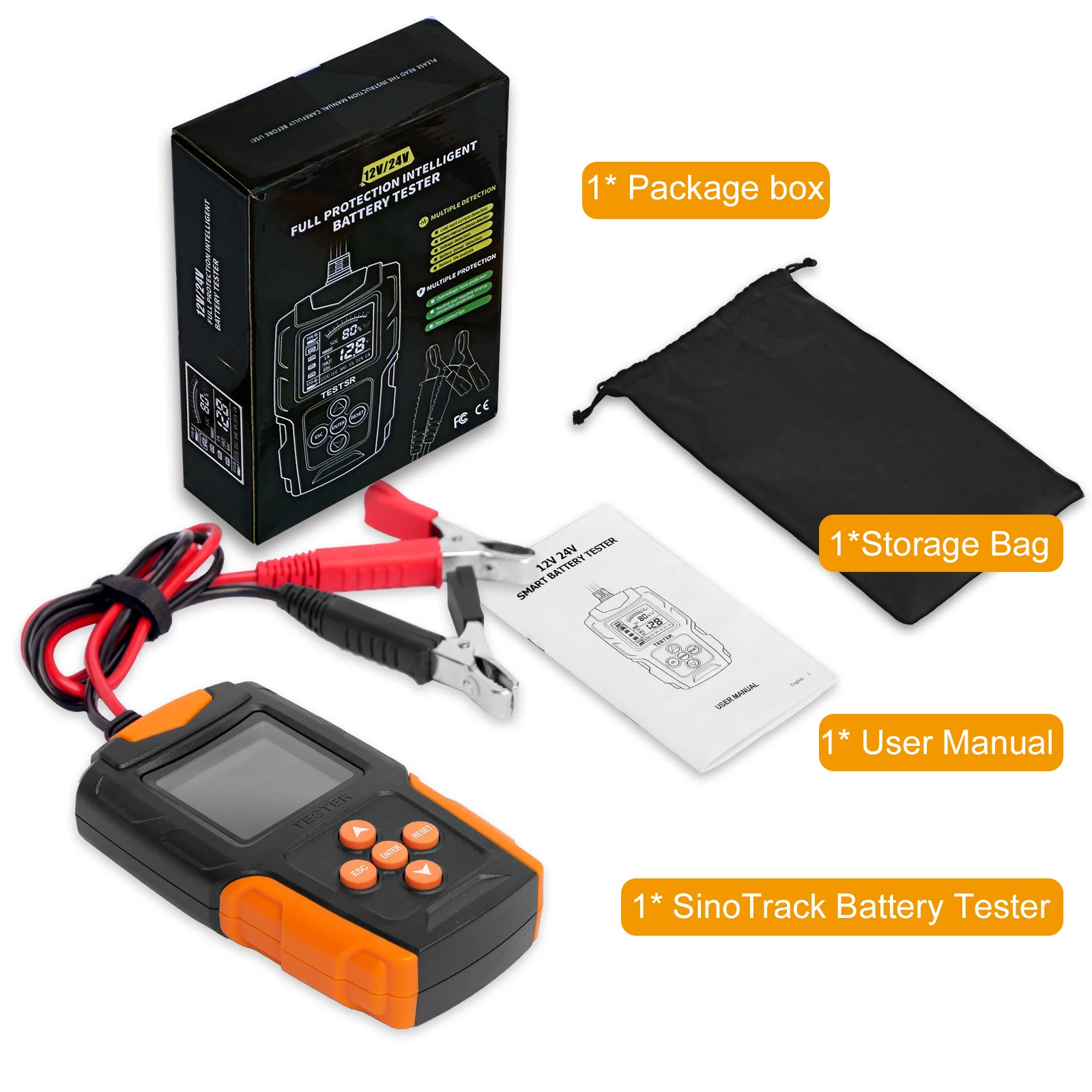 12V 24V Car Battery Tester  Digital Vehicle Cranking Charging Scanner Battery LCD Battery Analyzer Car Charge Diagnostic Tool