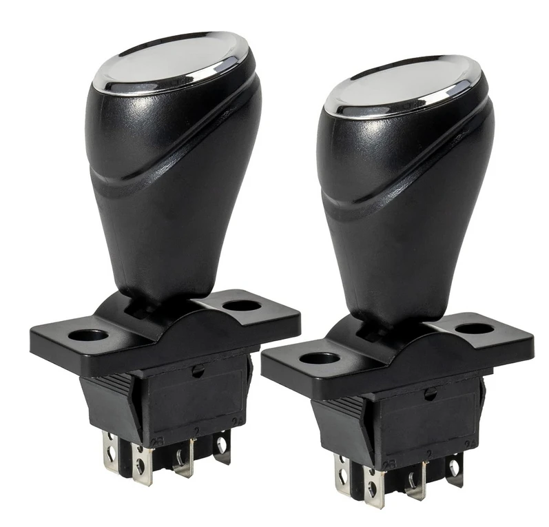 2pcs 6V/12V/24V Children's Bumper Car Joysticks Forward/Reverse Switch 360° Automatic Reset Quick Connect Normally Closed On-Off