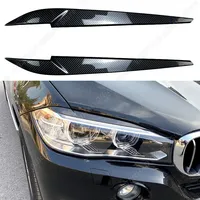 2pcs Glossy Black Headlight Eyebrow Eyelid for BMW X5 X6 F15 F16 F85 F86 2014-2018 Head Lamp Decoration Protection Accessories