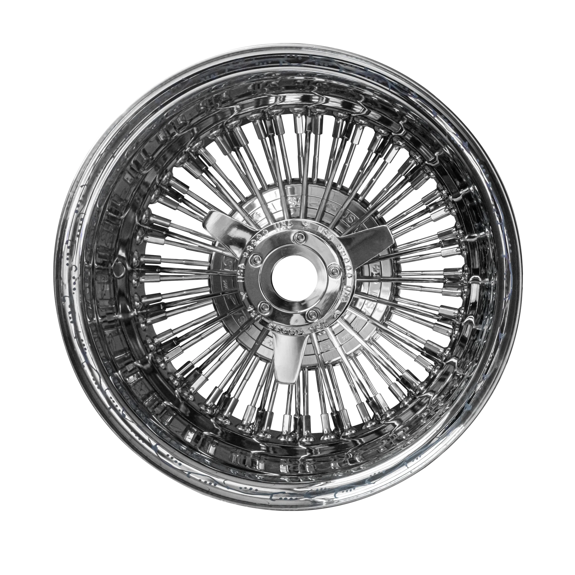 16-24 Inch Stainless Steel Wire Racing Rims, Knock Off Multi-Spoke Alloy Wheels for Classic Vintage Aftermarket Cars