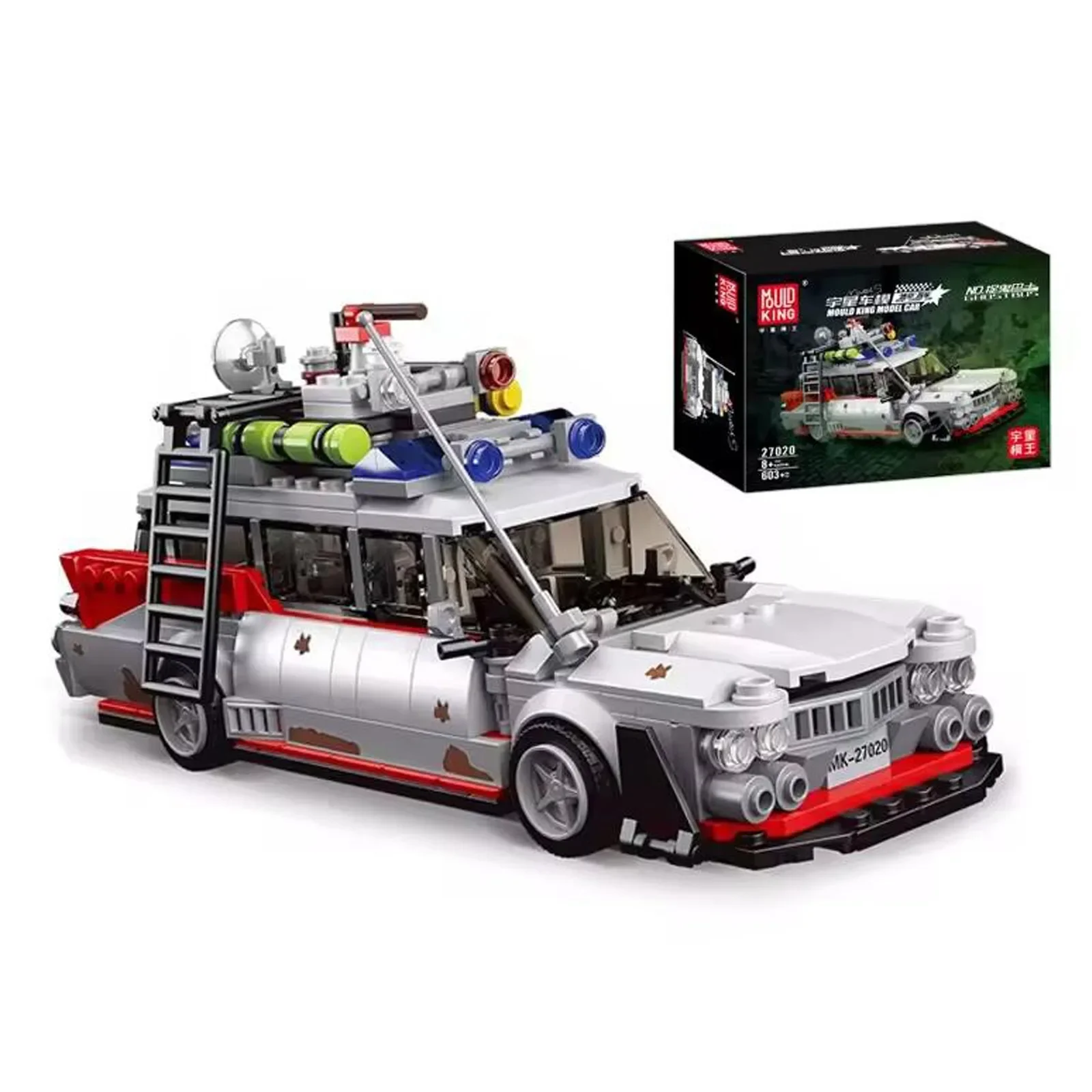 

Mould King 27020 Mini Ghost Bus Model ECTO-1 Building Blocks Kit - 636PCS Technical Car Model for Kids