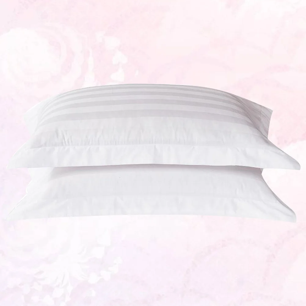 

2Pcs 80x50cm Pillowslip Comfortable Easy Install Washable Bedding for Hotel Guesthouse Lodging Pillowslip