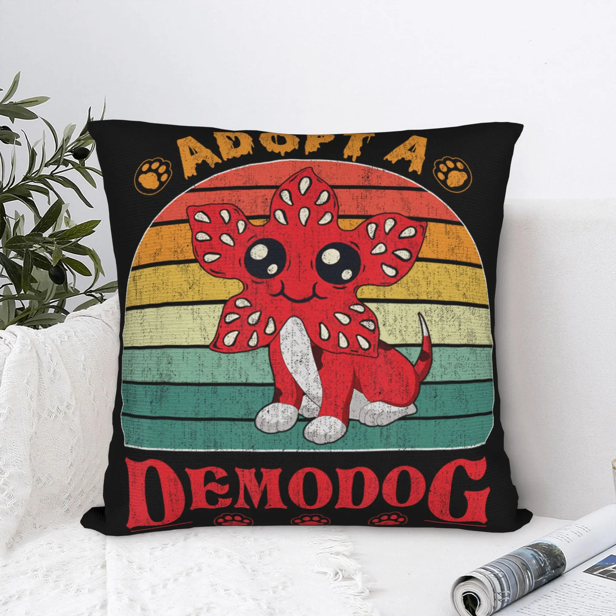 Pillow Case Adopt a demodog Funny Dog Lovers Comfy  Pillow Cover For Living Room Bed Chair Vintage Pillowcases