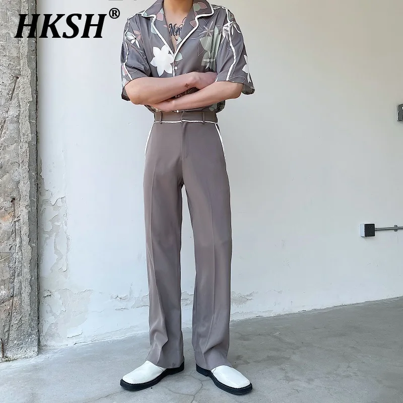 

HKSH весна осень новая корейская версия простые крутые шикарные однотонные мужские брюки прилива модные темпераментные прямые брюки HK1802