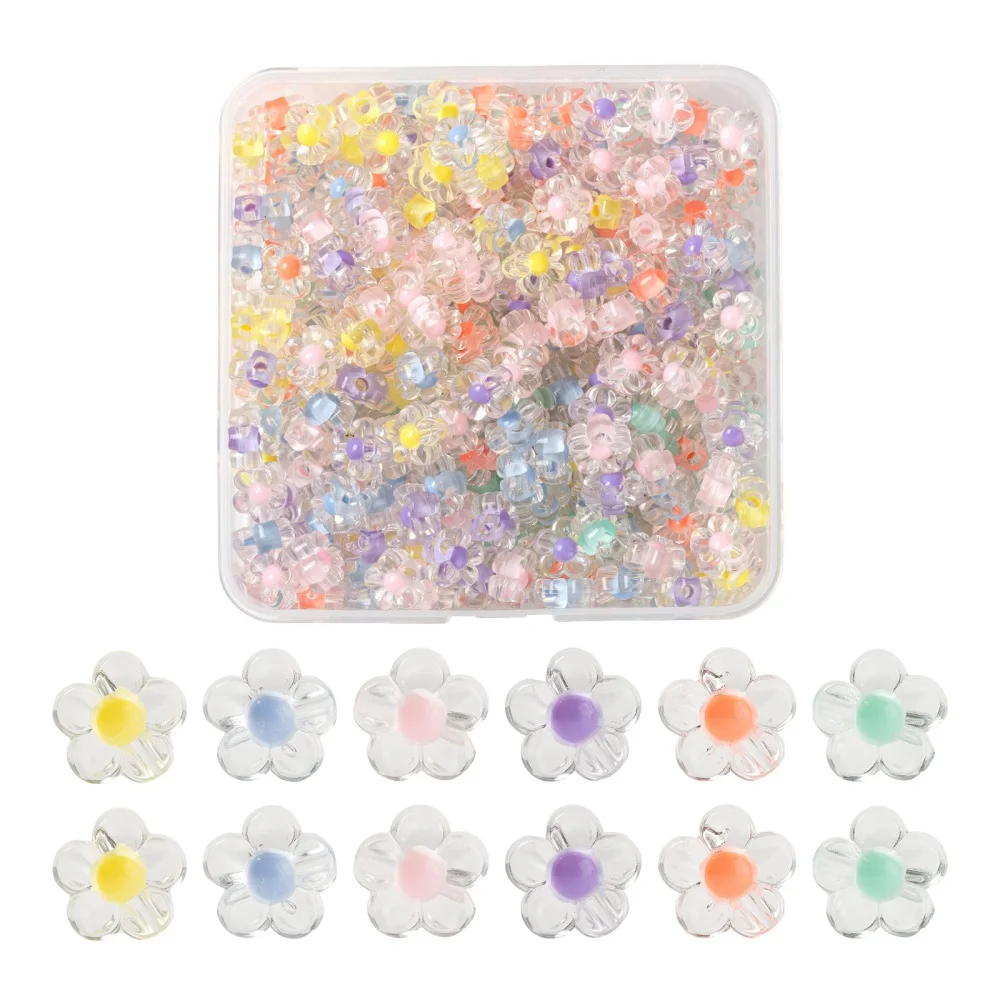 

110~360pcs/Box Transparent Acrylic Beads Mix Color Bead in Beads for fashion jewelry making DIY bracelet necklace decor accessor