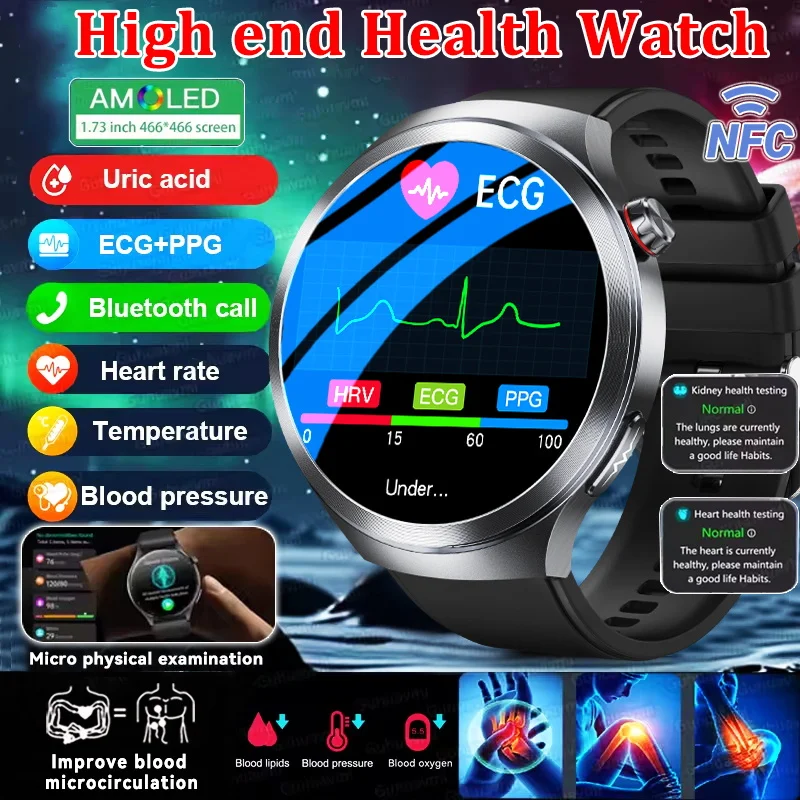 

Новинка 2025 года, AI, микрофизическое экзаменация, ЭКГ, умные часы, кровяное давление, эмоциональное обнаружение, мониторинг усталости, HD-вызов, умные часы