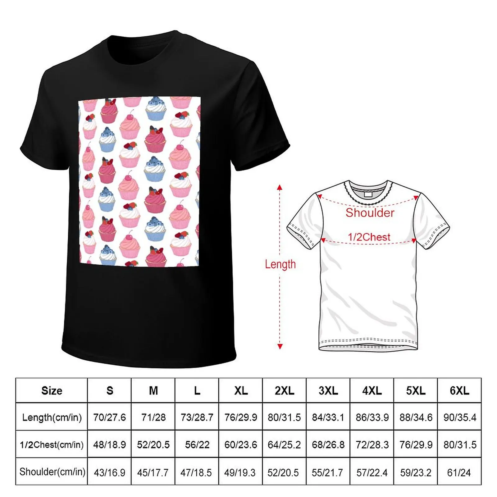 Cupcake flavoured pattern Cherry, Strawberry, Blueberry and Raspberry Fancy Cupcakes T-Shirt
