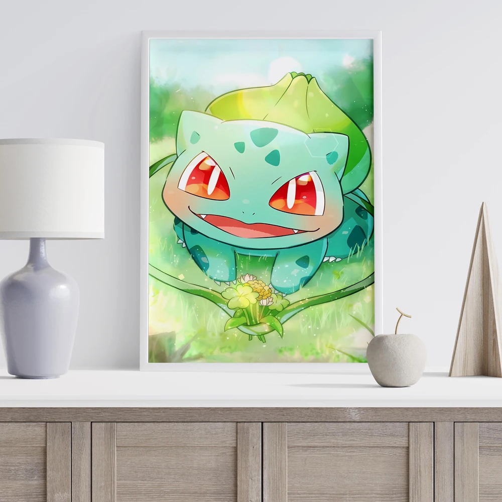 Canvas Wall Art Pokemon Bulbasaur Modern Home Decor Gifts Prints and Prints Comics Pictures Living Room Kid Action Figures