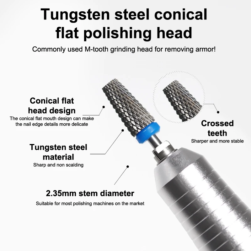 1 قطعة التنغستن الصلب مسمار مثقاب الخشب قاطعة المطحنة ل مثقاب الأظافر الكهربائية إزالة الجلد الميت آلة أظافر ملف الأظافر الملحقات #2