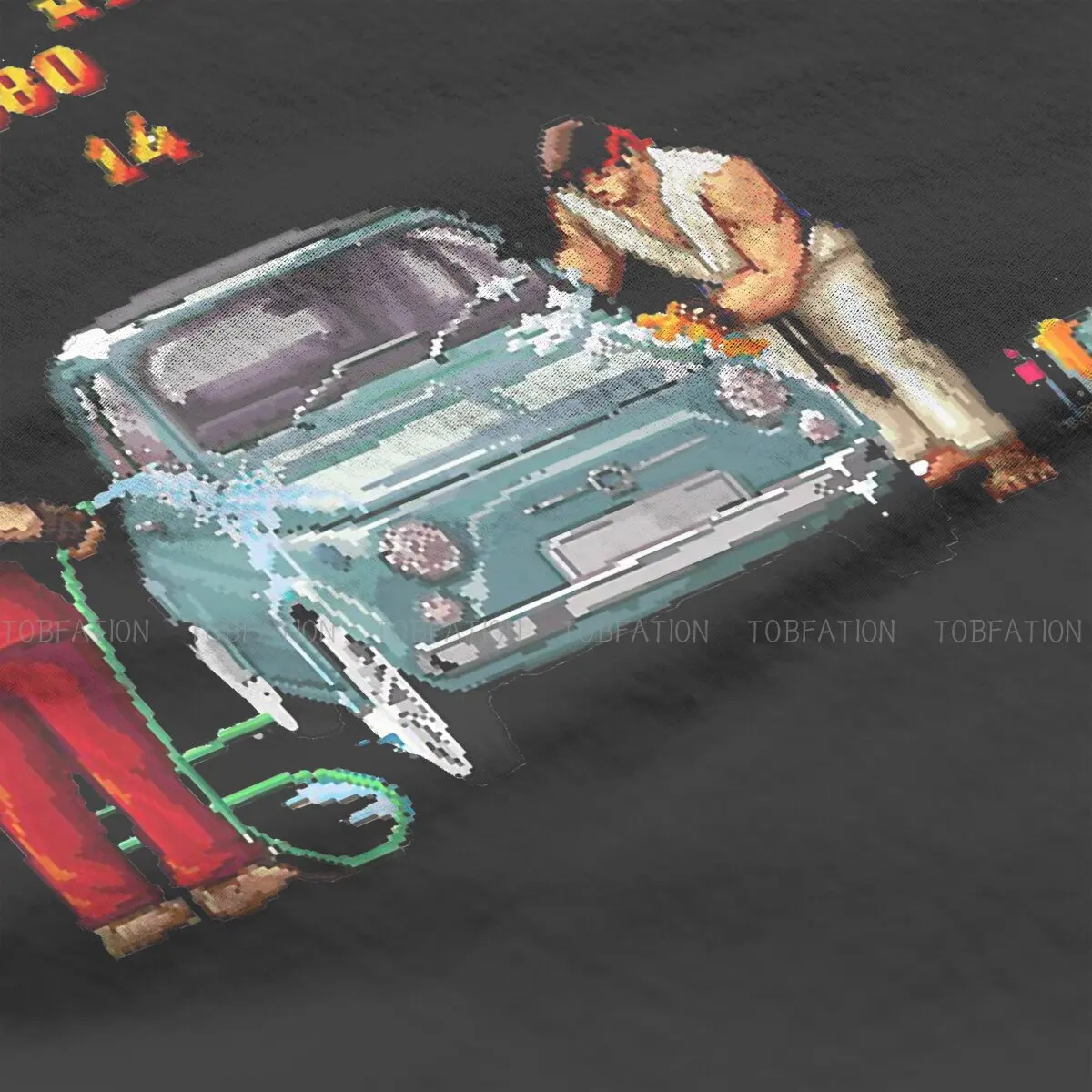 Street Fighters Polyester TShirts Car Wash Design Print Men\'s T Shirt Funny Clothing 6XL