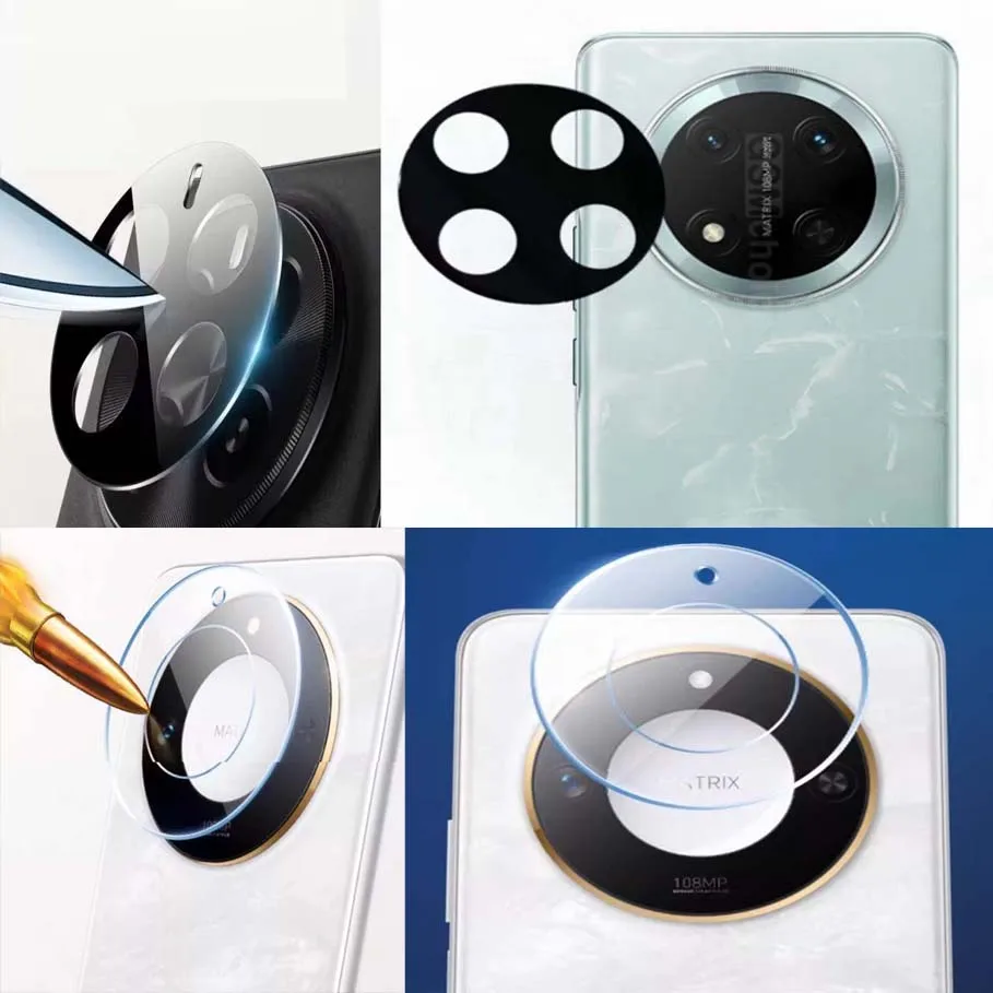

for Honor X9c X7c X60 Pro Camera Lens Tempered Glass Lens Film Protector Integrate Glass Cap Black Coverage Traparent Cover