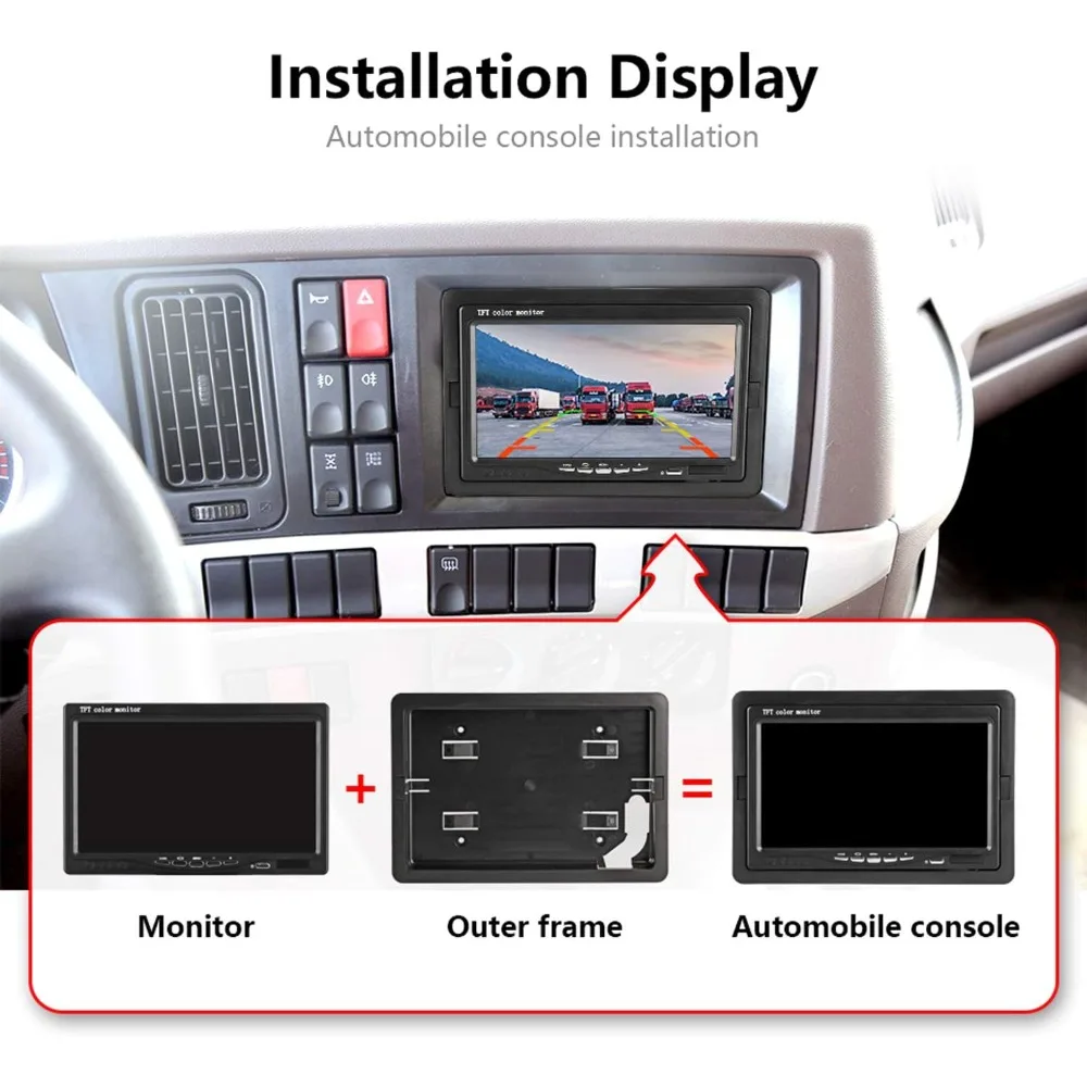 7 Inch HD TFT LCD Car Monitor AV 4-Pin Connector Rear View Reverse Monitor for Car RV Truck Backup Camera System
