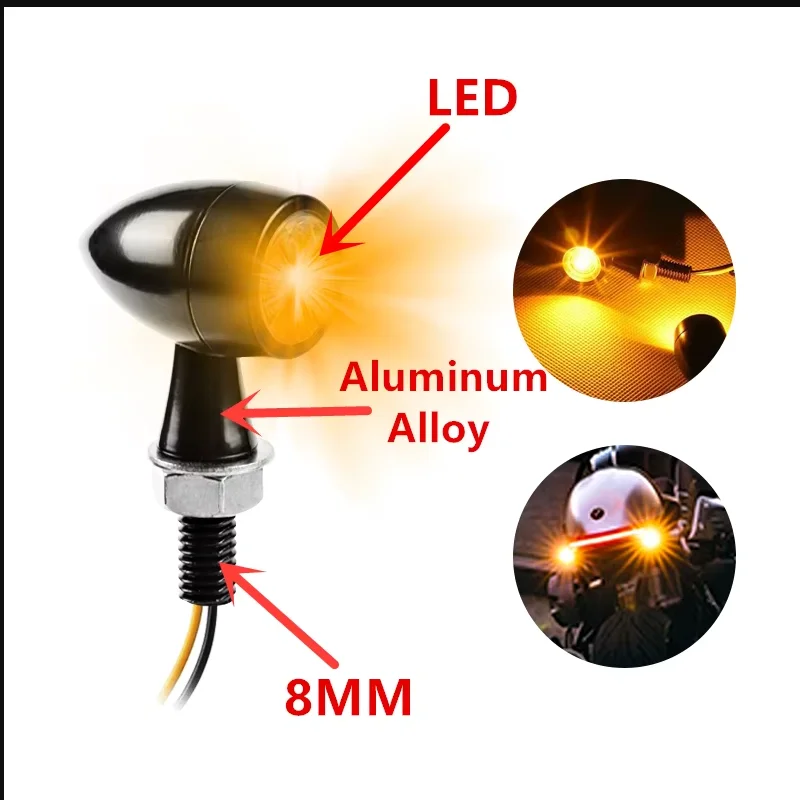 For BMW R NINE T R1200GS 1200 GS 1250 R1200R 1200R RS RT Mini Bullet Motorcycle LED Turn Signal 12V Brake Light Amber Light
