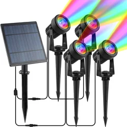 1/2/4 LEDS RGB Solar Spotlights Landscape Color Changing Waterproof Garden Lights Christmas Halloween Outdoor Decor Solar Lamp