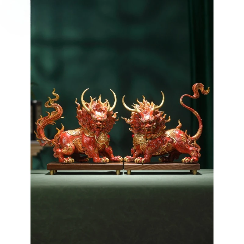 

Brass Shanhai Kirin Ornament Home Office Study Entrance