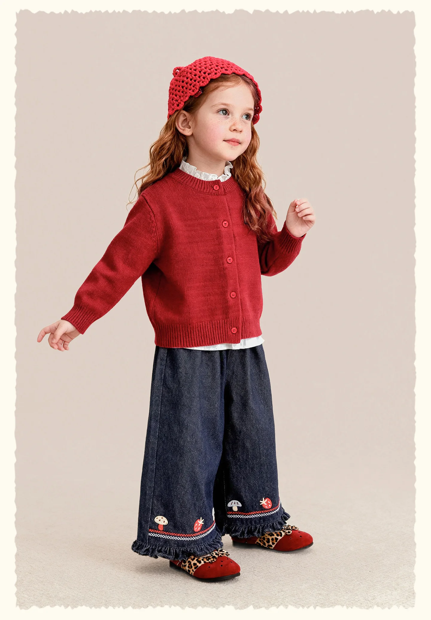 Amila 2026 Herbst Neue Kinderjeans aus reiner Baumwolle, gewaschen, Vintage, weites Bein, modisch, lässig, bequem, weiche lange Hose für den täglichen Gebrauch. – Detail 20