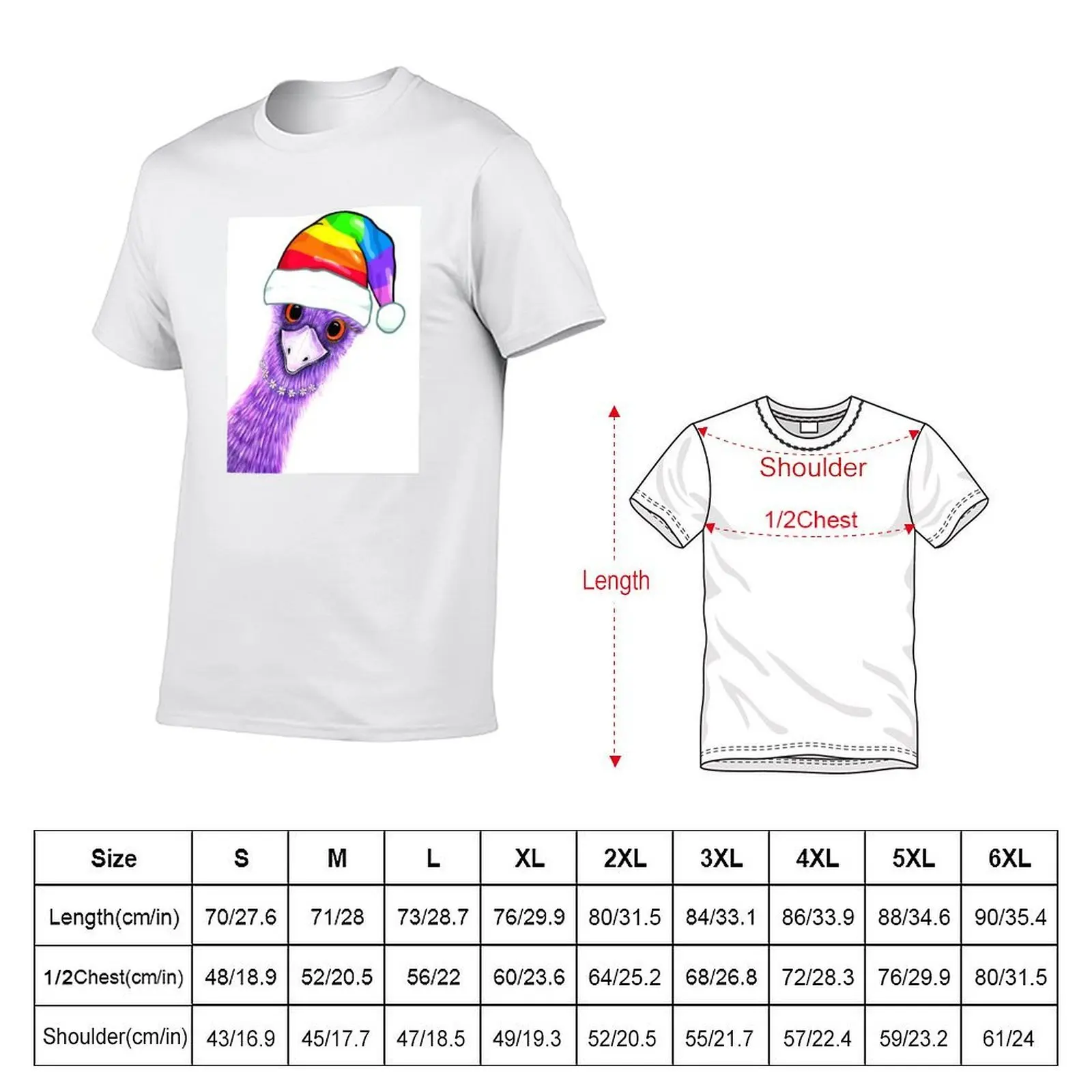 Quirky Emu - Rainbow Hat T-Shirt t shirts for man graphic tees t shirts for man graphic vintage T-Shirt